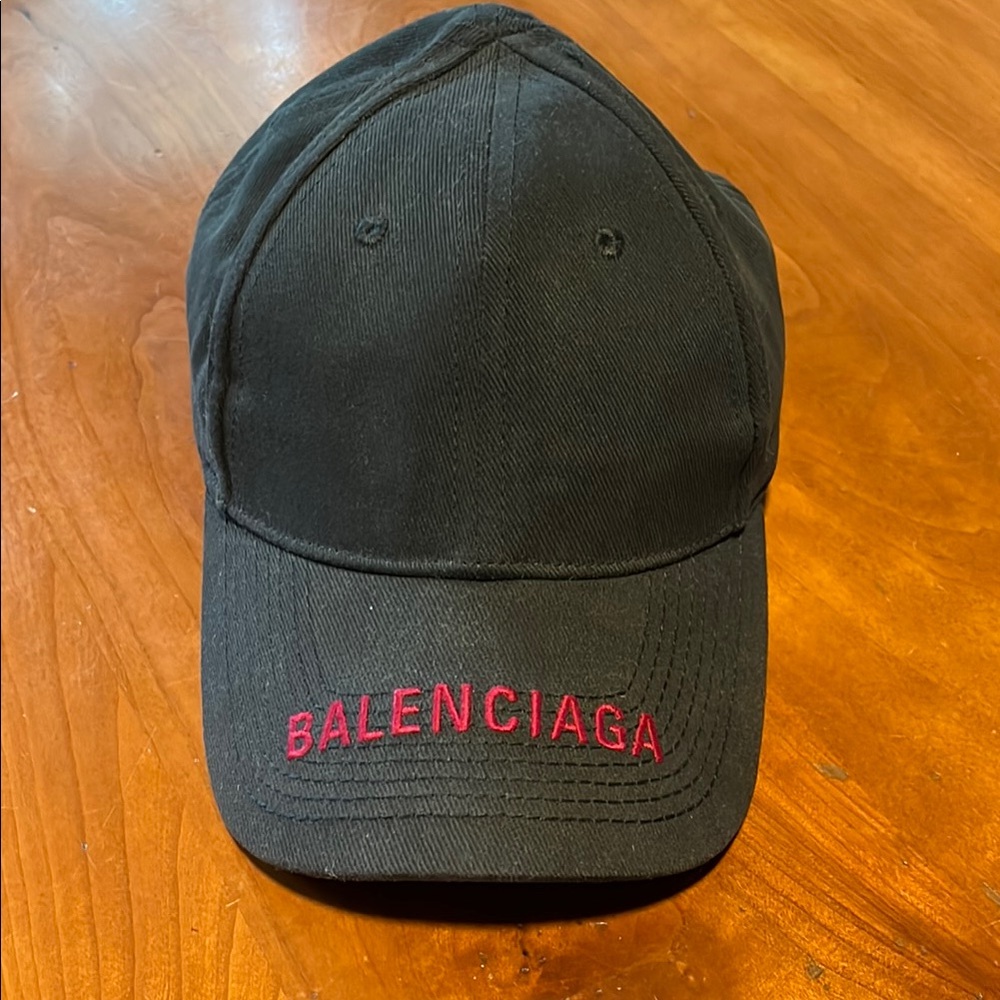 Balenciaga Black and Red Logo Hat